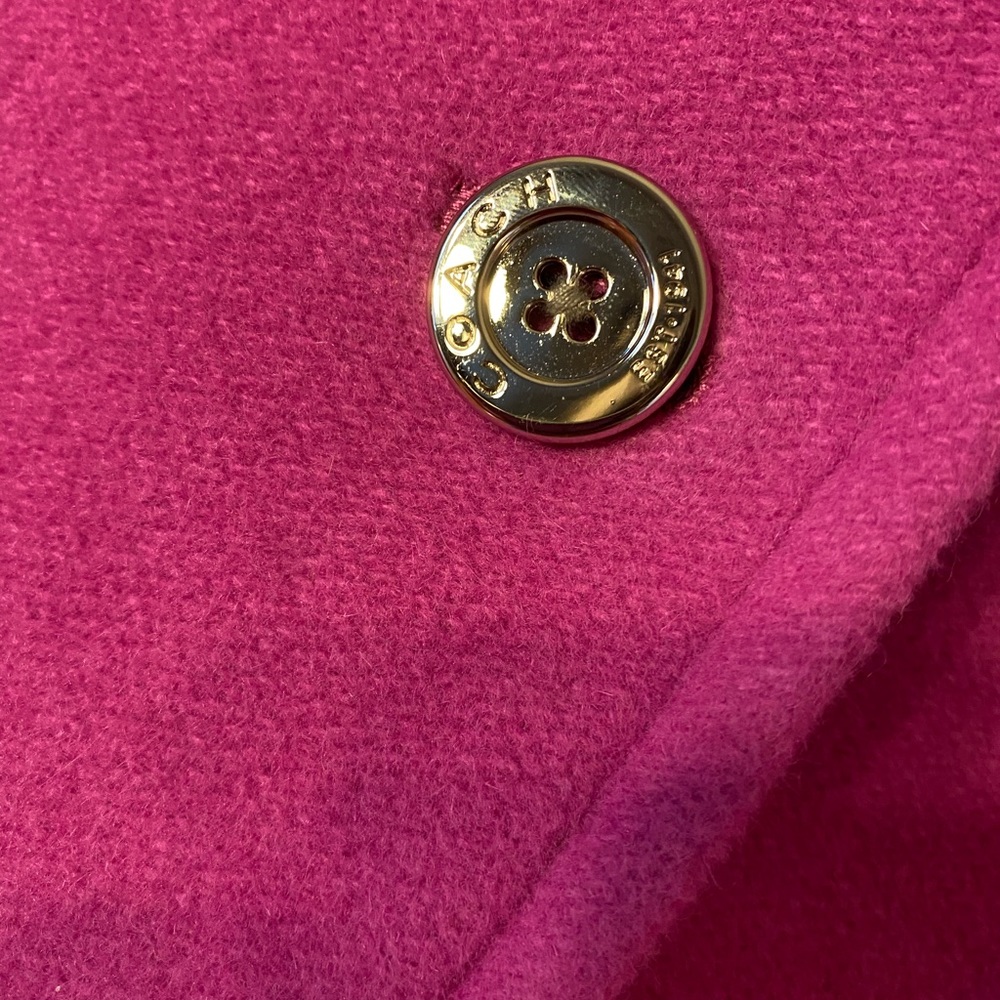 Coach Angora Wool Fuschia Coat Size L - Picture 3 of 13
